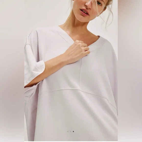 NWT Free People Intimately S Don’t Wait Up Sleep Tee in Gray Lilac Combo New $60 - Picture 3 of 5